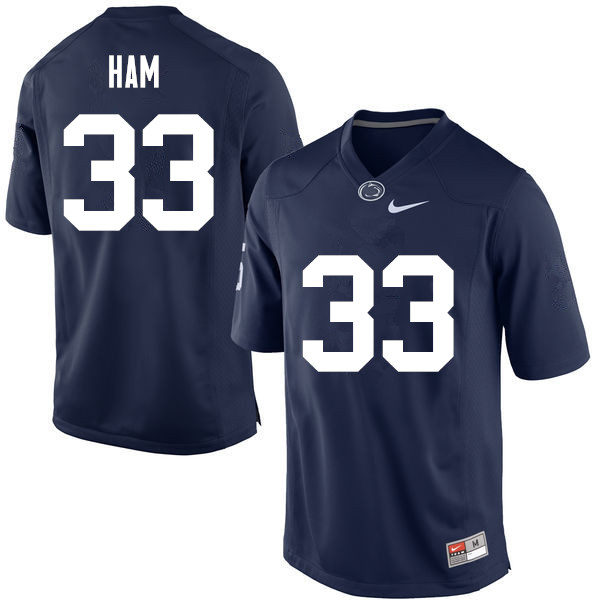 Men Penn State Nittany Lions #33 Jack Ham College Football Jerseys-Navy - Click Image to Close